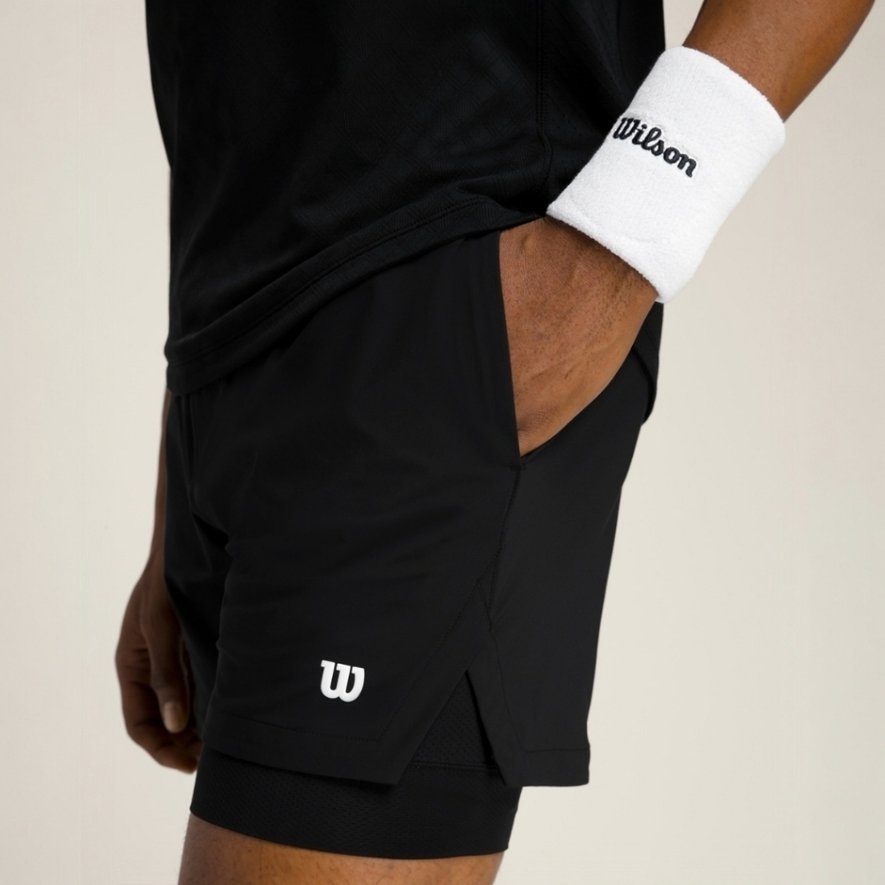 Wilson Set Point Lined 7" Shorts in Black Size S